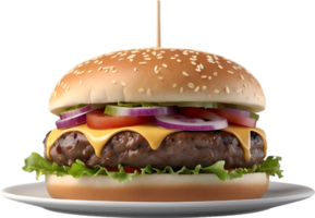 AI generated Delicious-looking Burger. Ai-generated. png