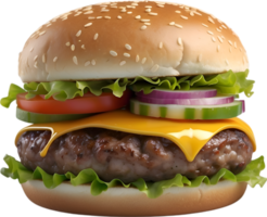 AI generated Delicious-looking Burger. Ai-generated. png