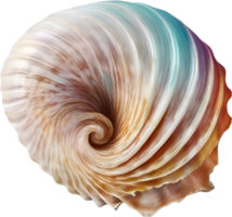 AI generated an image of a colorful seashell. Ai-Generated. png