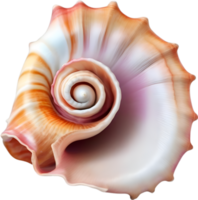 AI generated an image of a colorful seashell. Ai-Generated. png