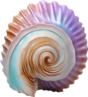 AI generated an image of a colorful seashell. Ai-Generated. png