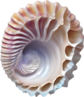 AI generated an image of a colorful seashell. Ai-Generated. png