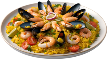AI generated Delicious-looking Paella. Ai-generated. png