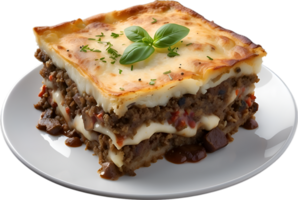 AI generated Delicious-looking Moussaka. Ai-generated. png