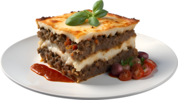 AI generated Delicious-looking Moussaka. Ai-generated. png