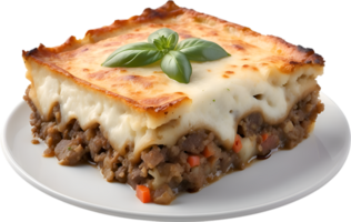 AI generated Delicious-looking Moussaka. Ai-generated. png