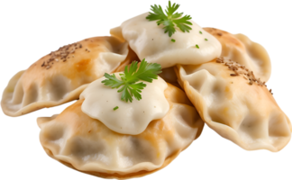 AI generated Delicious-looking Pierogi. Ai-generated. png