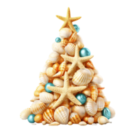 AI generated Christmas tree 70s style transparent background high quality png