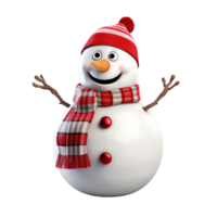 AI generated Cute 3d Snowman isolated on a transparent background png