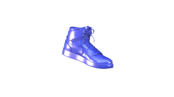 Blau Schuhe Plastik glänzend 3d png