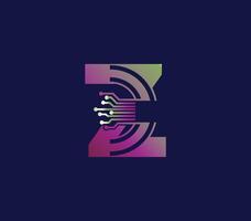 Z letter Technology logo design. with Communication Service. Modern Design vector
