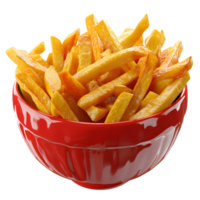 ai generado gastrónomo francés papas fritas conjunto en elegante rojo embalaje png