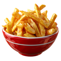 AI generated French Fries in Vibrant Red Container png