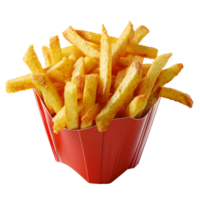 AI generated French Fries Array in Red Box Packaging png