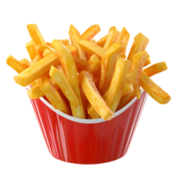 ai gerado francês fritas conjunto dentro vermelho tirar recipiente png