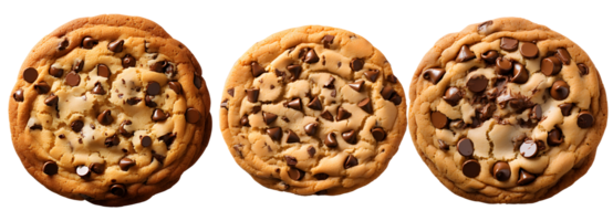 AI generated Top View Chocolate Chip Cookies Set png