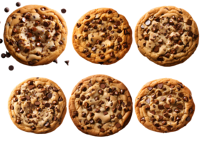 ai gegenereerd chocola spaander koekjes vlak leggen png