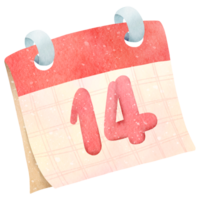 valentine kalender vattenfärg png