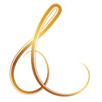 Golden luxury ampersand sign Ampersand border for printing invitations wedding card png