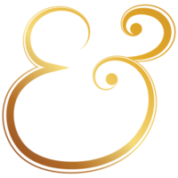 Golden luxury ampersand sign Ampersand border for printing invitations wedding card png