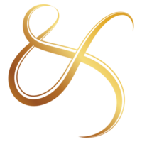 Golden luxury ampersand sign Ampersand border for printing invitations wedding card png