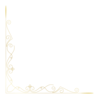 Vintage corner lines in the shape of gold rolled flowers are made into a baroque style frame. png