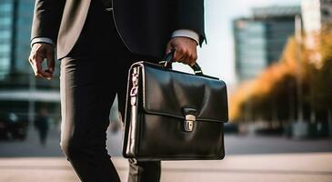 AI generated City Executive - Businessman with Stylish Briefcase photo