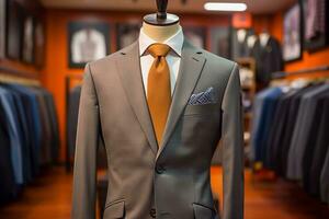 AI generated Elegance Personified - Classic Business Suit on Atelier Mannequin photo