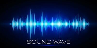 Sound waves oscillating glow light, Digital wave, Abstract technology background - Vector