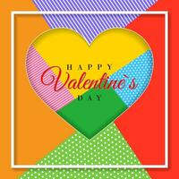 Happy Valentines Day. 3d paper cut heart concept design  greeting card. Paper carving heart shapes with shadow. February 14. Vector illustration.