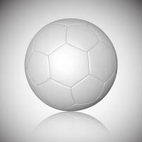 Football ball, soccer ball, mockup, with reflection on gray background. Vector illustration