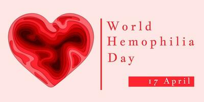 hemofilia mundo día póster. emblema médico firmar para 17 abril. mundo sangre donante día. vector ilustración