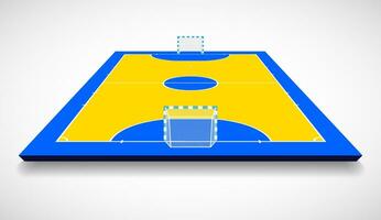 Futsal court or field perspective view vector illustration