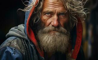 AI generated Aging in Silence - The Forgotten Struggles of a Homeless Soul photo