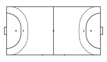 balonmano campo, cort eps10 campo parte superior ver vector ilustración, línea Arte estilo