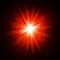 Star burst with sparkles. Light effect. Gold glitter texture vector