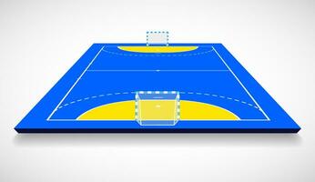 Perspective vector illustration of handball field, cort. Vector EPS 10. Room for copy