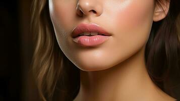 AI generated Seductive Glamour - Model's Lips for Creative Cosmetic Projects photo