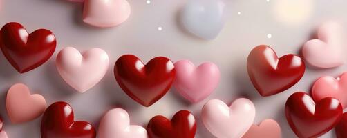 AI generated Heartwarming Greetings - Valentine's Day Background with colorful Hearts photo