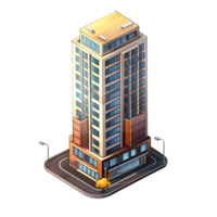 AI generated Watercolor of isometric building. Isolated no background Generative Ai png