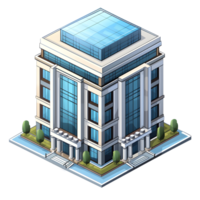 AI generated Watercolor of isometric building. Isolated no background Generative Ai png