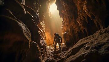 ai generado revelando misterios en el lo más hondo de espeleología foto