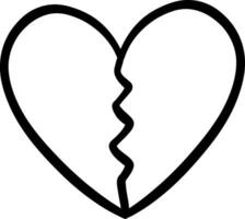 Hand drawn line heart on white background. vector