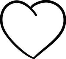 Hand drawn line heart on white background. vector