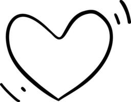 Hand drawn line heart on white background. vector