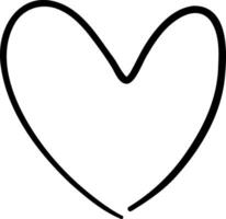 Hand drawn line heart on white background. vector