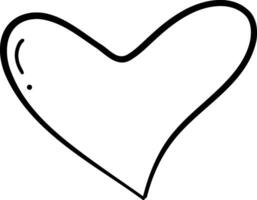 Hand drawn line heart on white background. vector