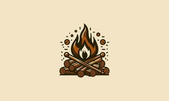 campfire vector illustration logo flat design