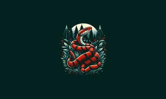 rojo serpiente en bosque vector ilustración obra de arte diseño