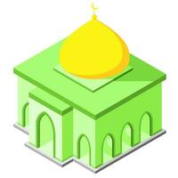 simple mosque isometric design, for islamic design vector